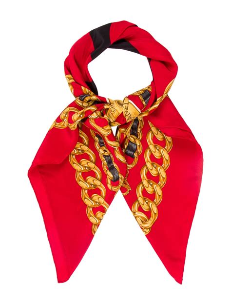 chanel red silk scarf|chanel scarves outlet.